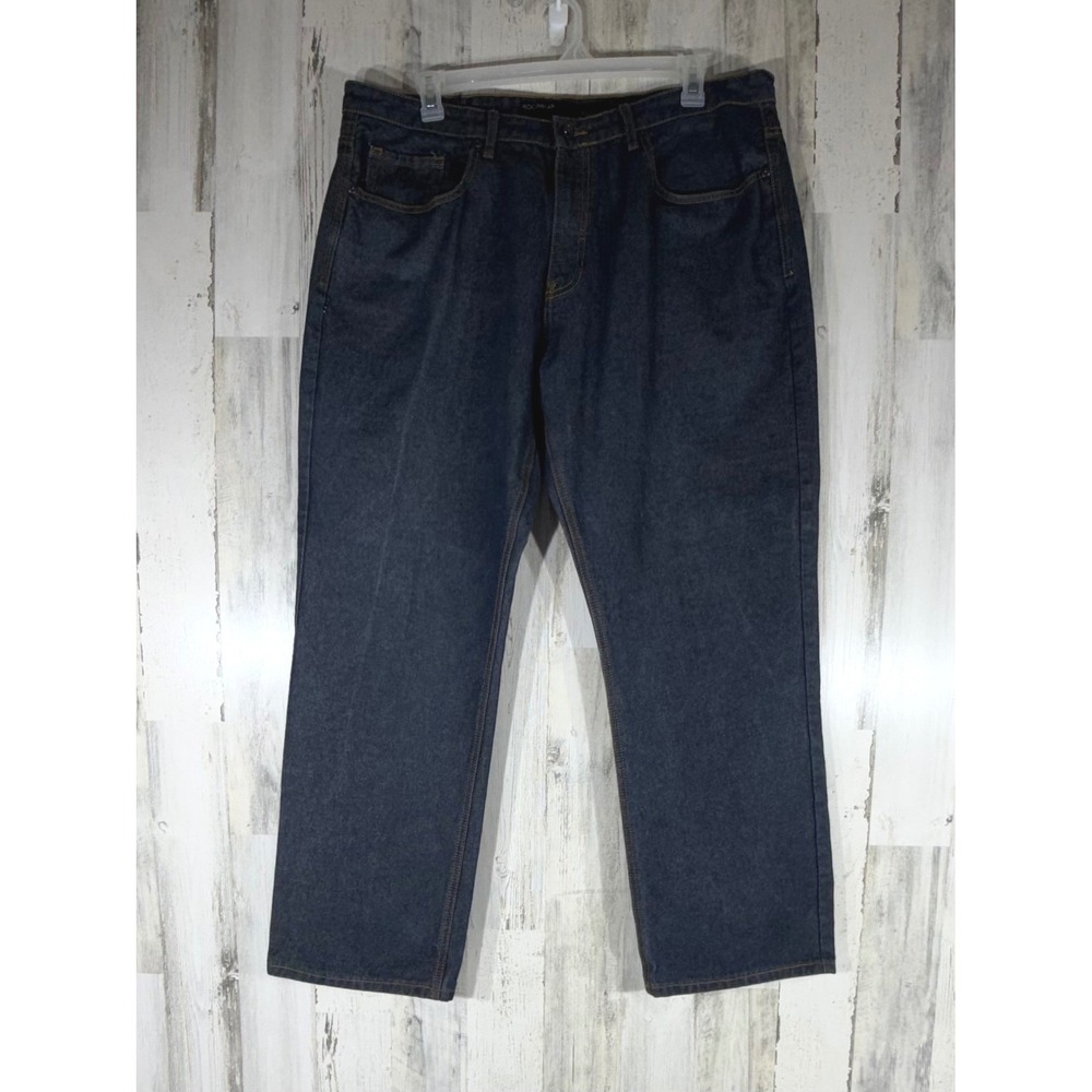 Rocawear Classic Fit Dark Wash Jeans 42 (40x31) Straight‎ Leg Embroidered Pocket